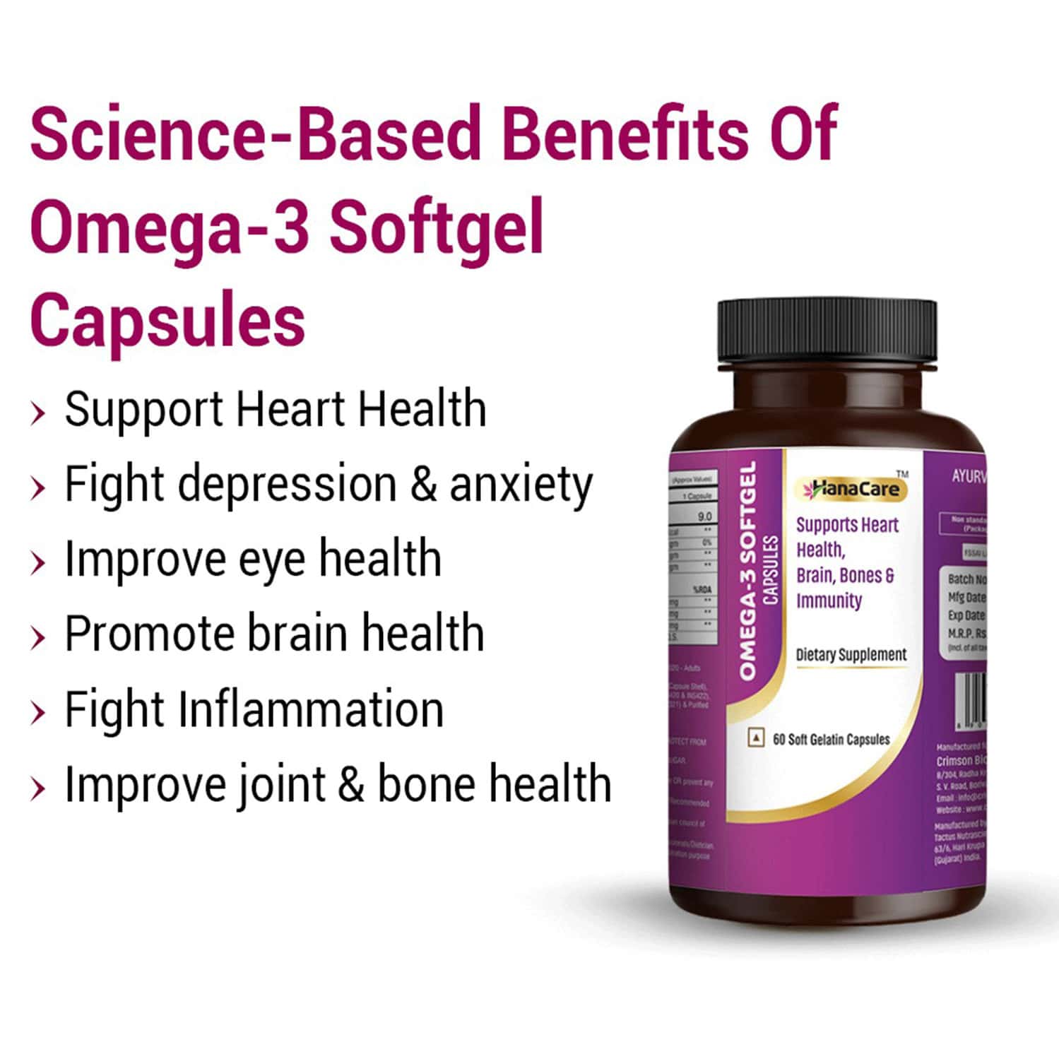 Buy HANACARE OMEGA 3 SOFTGEL CAPSULES Online & Get Upto 60 OFF at