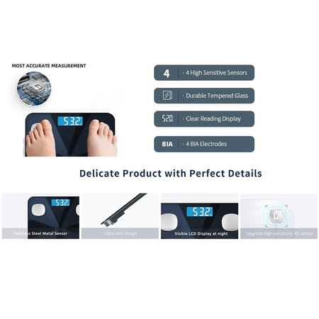 Hoffen Ho19 Bluetooth Bmi | Bmr Weight Machine For Body Weight With 13 Essential Body Parameters