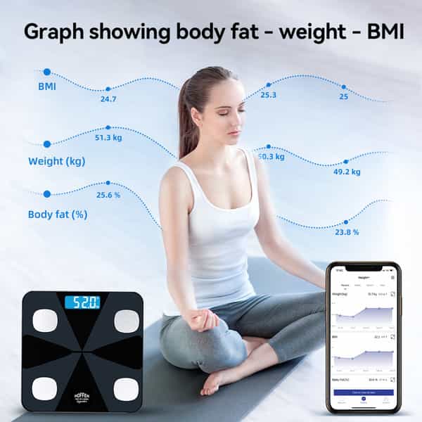 Hoffen Ho19 Bluetooth Bmi | Bmr Weight Machine For Body Weight With 13 Essential Body Parameters