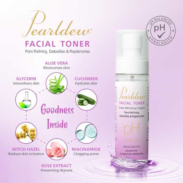 Pearldew Facial Toner | All Skin Types |Cleanses Pores| Hydrates Skin | (100 Ml Pack Of 3)