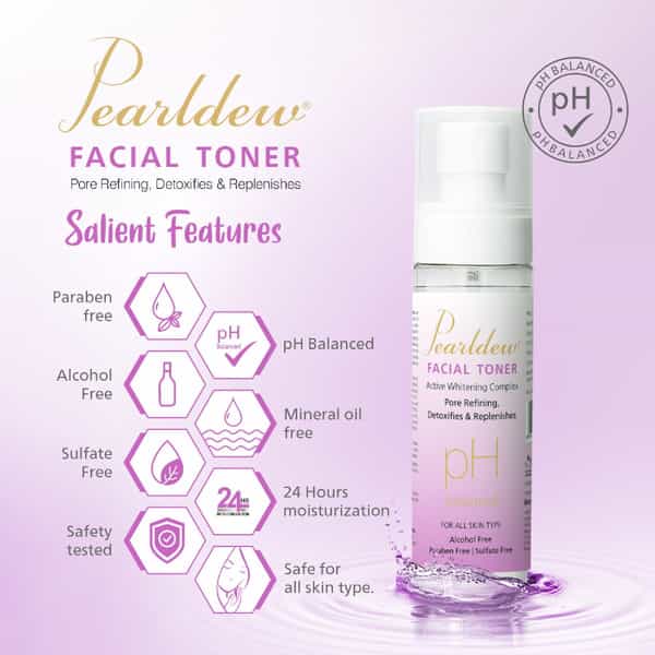 Pearldew Facial Toner | All Skin Types |Cleanses Pores| Hydrates Skin | (100 Ml Pack Of 3)