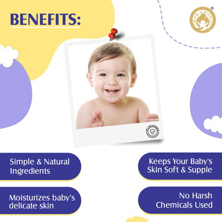Mom & World Baby Nourishing Lotion For Baby Natural & Safe Enriched With Almond Oil Aloevera 400 Ml