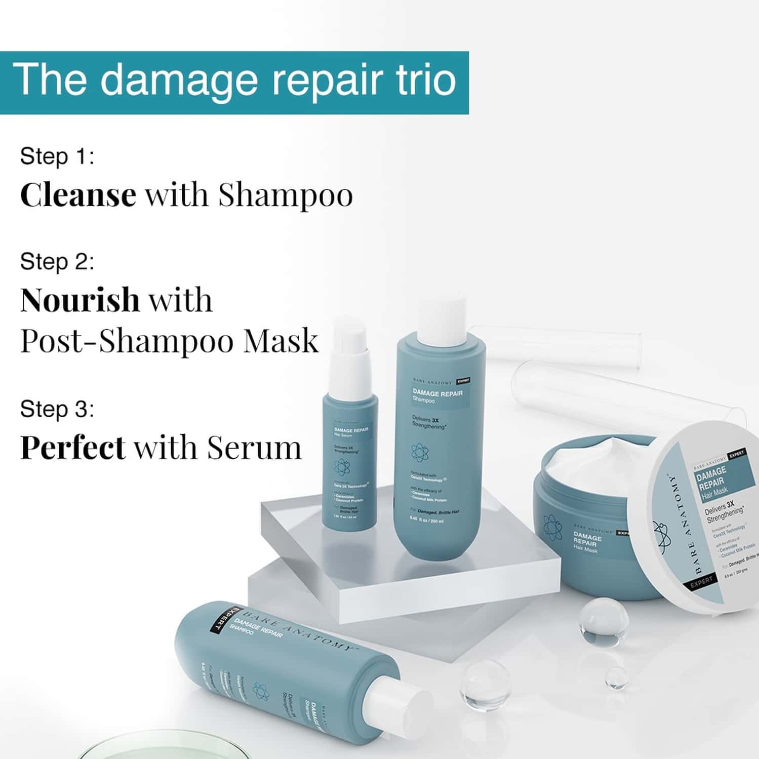 Buy BARE ANATOMY EXPERT DAMAGE REPAIR SHAMPOO TO REPAIR AND STRENGTHEN
