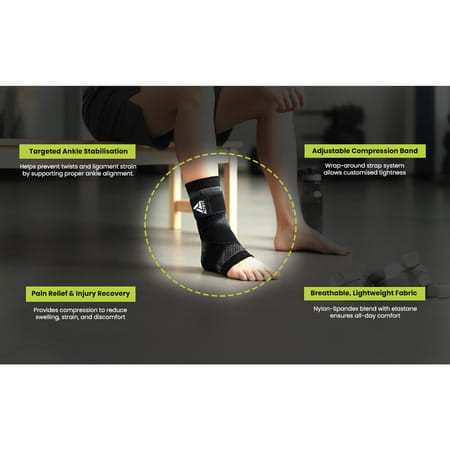 Actifit Ankle Support With Adjustable Band - Compression Brace For Pain Relief Sports & Gym - Size M