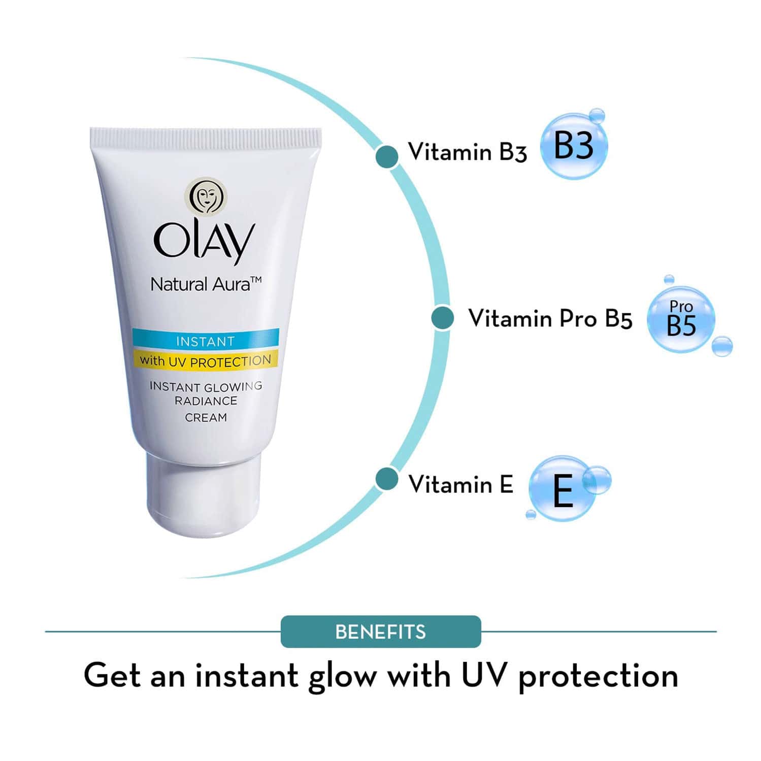 Buy OLAY NATURAL AURA INSTANT UV PROTECTION GLOWING RADIANCE CREAM