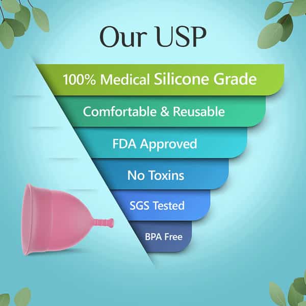 Floren Reusable Menstrual Cup (Large) With Intimate Oil (50Ml)