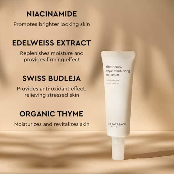 The Face Shop The Therapy Vegan Moisturizing Sun Serum