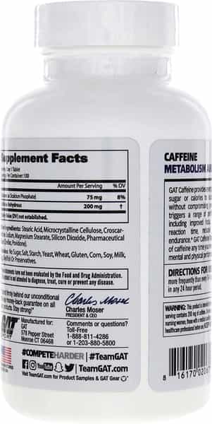 Gat Caffeine 100 Ct (100 Capsules)