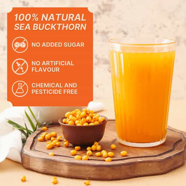 Nutrabud Organics Sea Buckthorn Berry Juice | Vitamin C | Omega 3 | 6 | 7 | 9 & Antioxidants | 500Ml