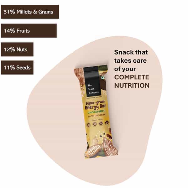 The Snack Company Choco Nut Energy Bar - Pack Of 7 | 30Gm Each