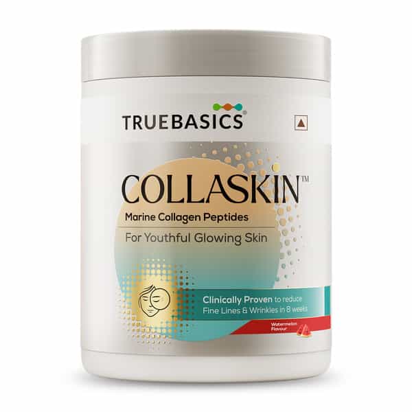 Truebasics Collaskin | Marine Collagen Peptides For Youthful Glowing Skin | Watermelon | 200 G