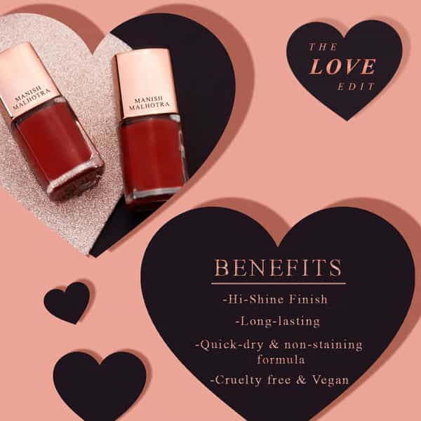 Manish Malhotra Beauty By Myglamm Gel Finish Nail Lacquer-Secret Crimson