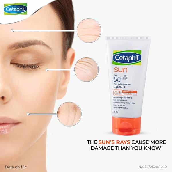Cetaphil Os Oily Skin Cleanser 125Ml | Dam 100Gm & Sun Spf 50 Light Gel 50 Ml | Combo