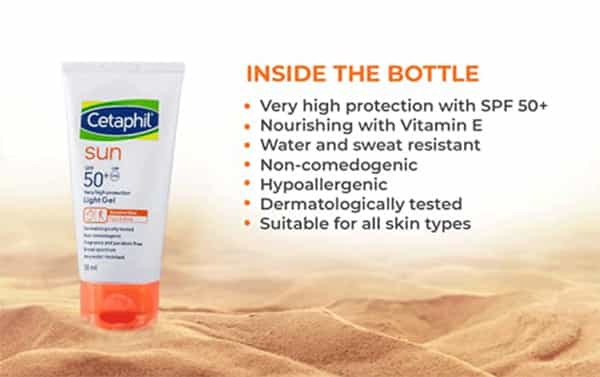 Cetaphil Os Oily Skin Cleanser 125Ml | Dam 100Gm & Sun Spf 50 Light Gel 50 Ml | Combo