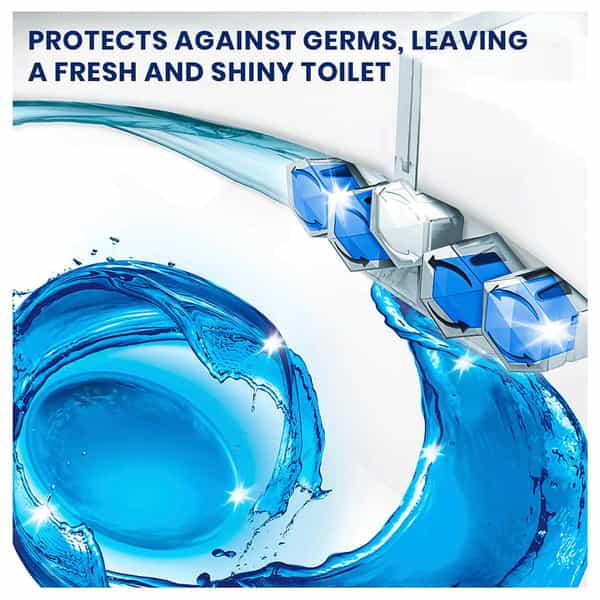 Domestos Power 5 Toilet Rim Block Ocean Limescale Removal With Long Lasting Ocean Fragrance 55G
