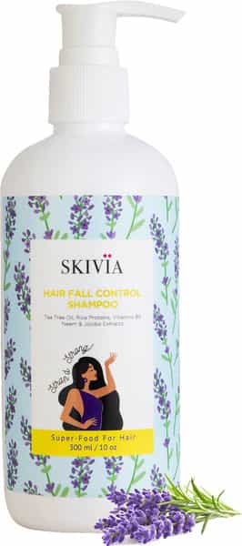 Skivia Hair Fall Control Shampoo With Vitamin B5 & Tea Tree Oil - 300Ml|Curbs Hair Fall & Breakage