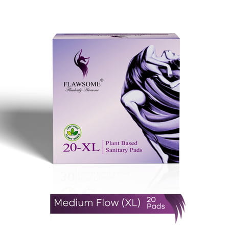 Flawsome Sensitive Sanitary Pads With Paper Disposal Pouches | No Chemicals | Size Xl - 20n