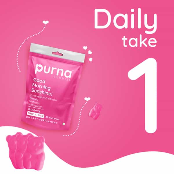 Purna Gummies Complete Beauty Multivitamin Strawberry Gummies - 30