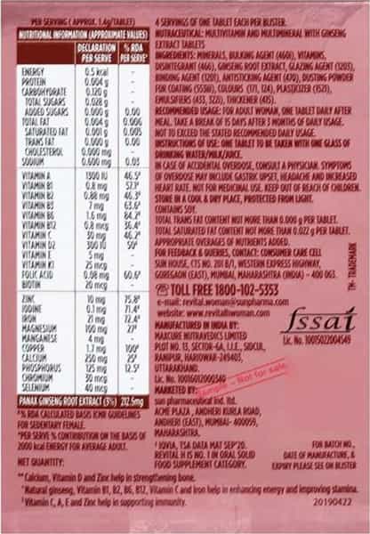 Revital H Men Complete Multivitamin | Stamina | Energy | 30Caps With Free Revital H Woman 4 Tabs