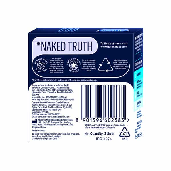 Durex | Invisible 003 | Box | 3 Condoms