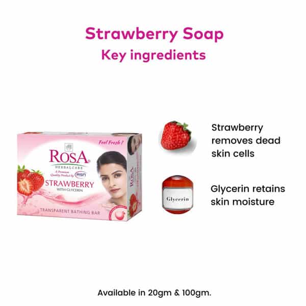 Rosa Transparent Peach & Olive And Mint Gel Soap I Skin Conditioners I Pack 4 *100G Each