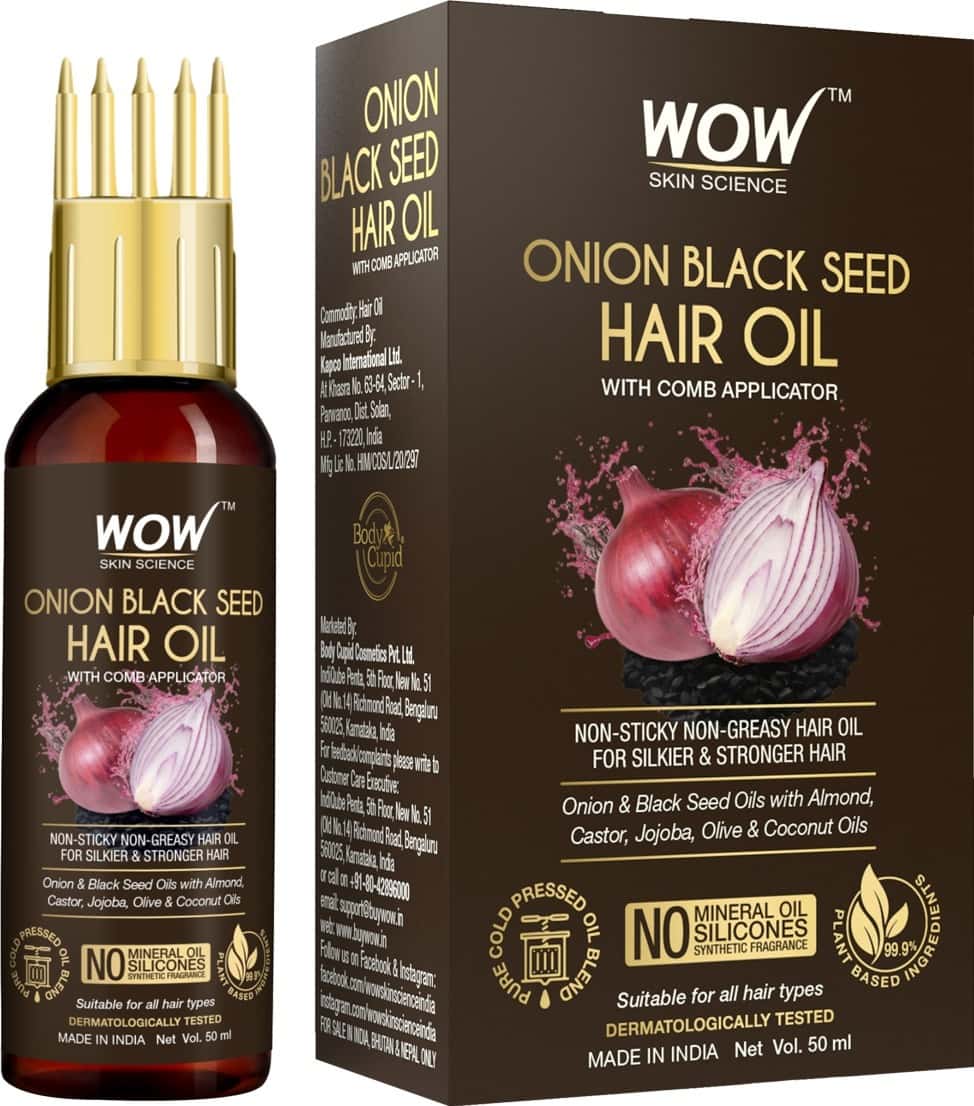 Wow Skin Science Onion Black Seed Hair Oil With Comb - 50 Ml