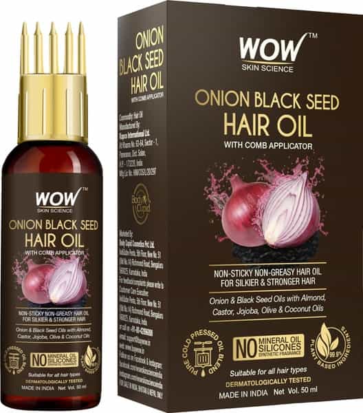 Wow Skin Science Onion Black Seed Hair Oil With Comb - 50 Ml