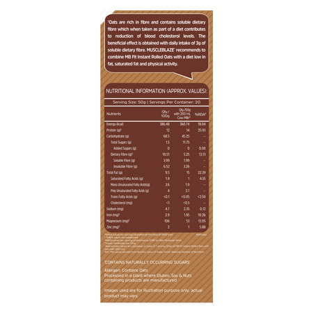 Muscleblaze Fit Instant Oats 1 Kg, Unflavoured | 12 G Protein, 100% Rolled Oats, Breakfast Cereals