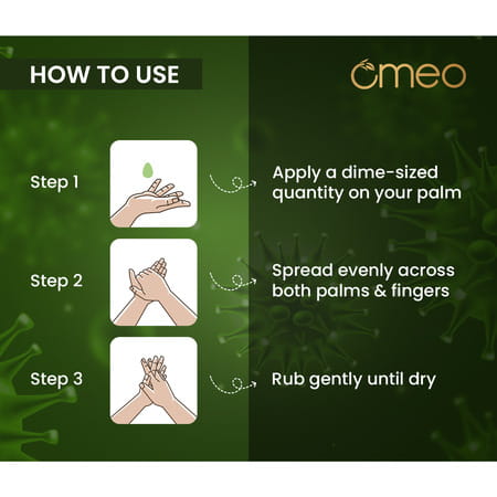 Omeo Aloe Vera Hand Instant Sanitizer Gel - 70% Alcohol - 60Ml