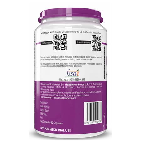 Healthyhey Iron Supplement For Women - With Vitamin B12 & Vitamin C 60 Veg Caps.