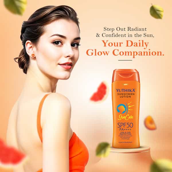 Yuthika Sunscreen Lotion Spf 50 Pa++++ | Uva & Uvb Protection | Sun Cream | All Skin Types - 100Ml
