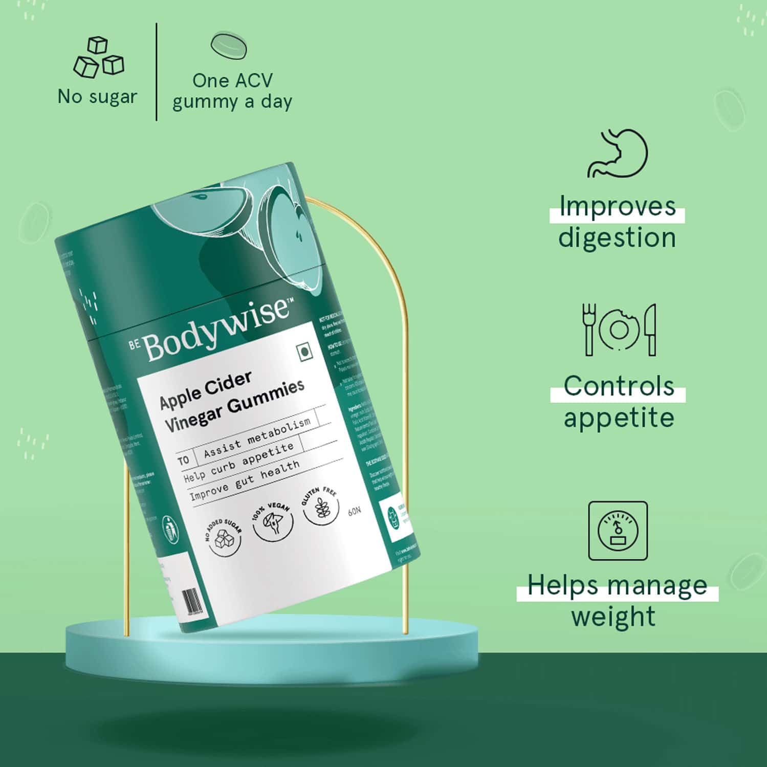 Buy BE BODYWISE APPLE CIDER VINEGAR GUMMIES 60N Online & Get Upto 60
