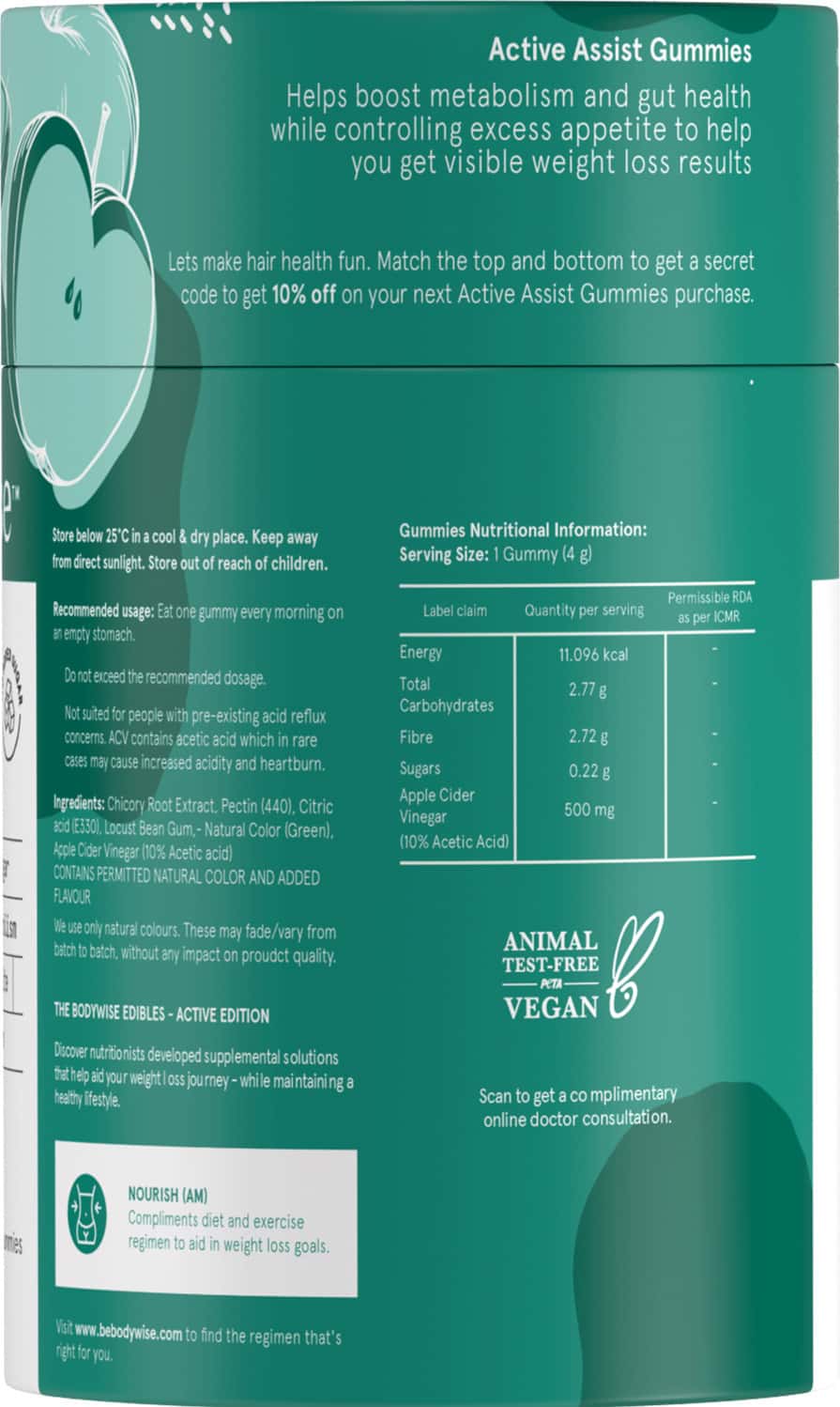 Buy BE BODYWISE APPLE CIDER VINEGAR GUMMIES 60N Online & Get Upto 60