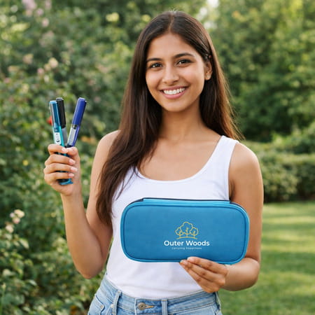 Outer Woods Insulin Cooler Bag With 2 Ice Gel Packs | 6+ Hours Cooling | Insulin Travel Pouch - Blue