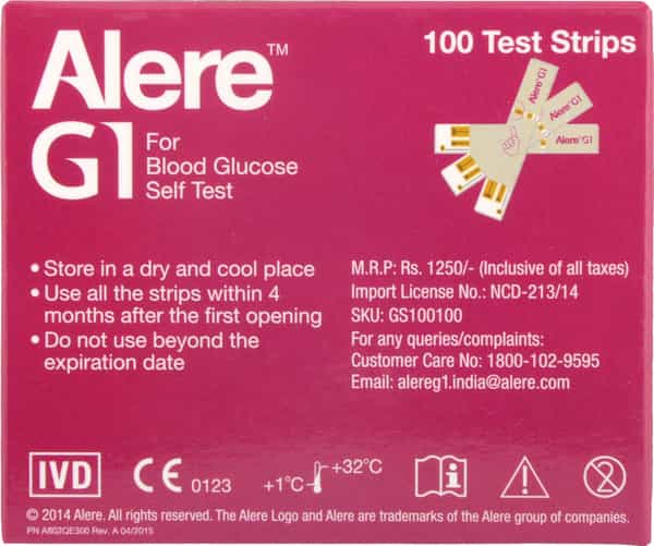 Alere G1 Test Strips 100