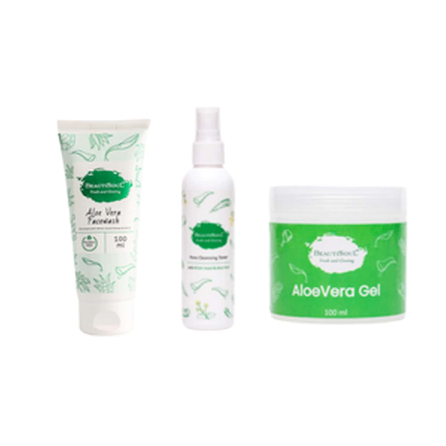 Beautisoul Aloevera Kit|Facewash, Pore Cleansing Face Toner Spray, Aloevera Moisturizer|100 Ml Each