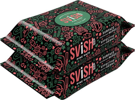 Svish On The Go Pine Haze Gadget Disinfectant Wipes | Biodegradable Non-Alcoholic - (3x30 Pulls)
