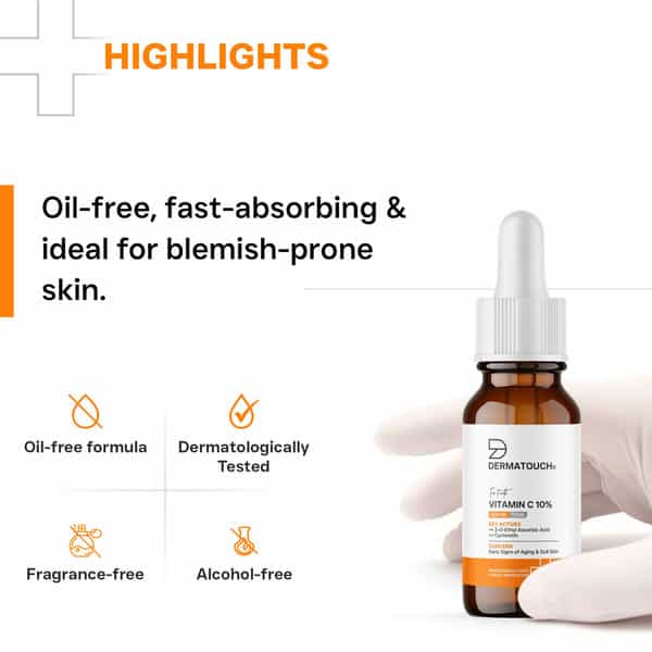 Dermatouch Vitamin C 10% Serum With Cycloretin - Brightening | Firming & Anti-Aging Serum - 10Ml