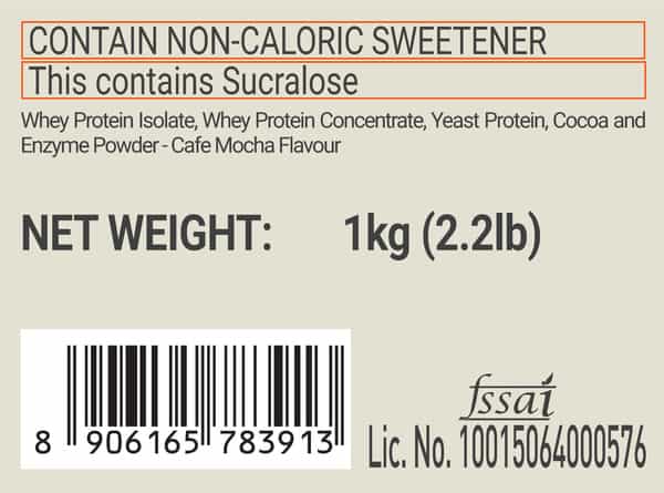 Fuelone Whey Max Protein Blend | Cafe Mocha | 1Kg (2.2Lbs) | 27G Protein Per Scoop