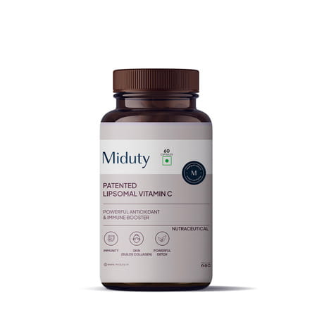 Miduty Palak Notes Liposomal Vitamin C Supplement Immune Booster - Body Detoxification 60 Capsules
