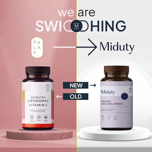Miduty Palak Notes Liposomal Vitamin C Supplement Immune Booster - Body Detoxification 60 Capsules
