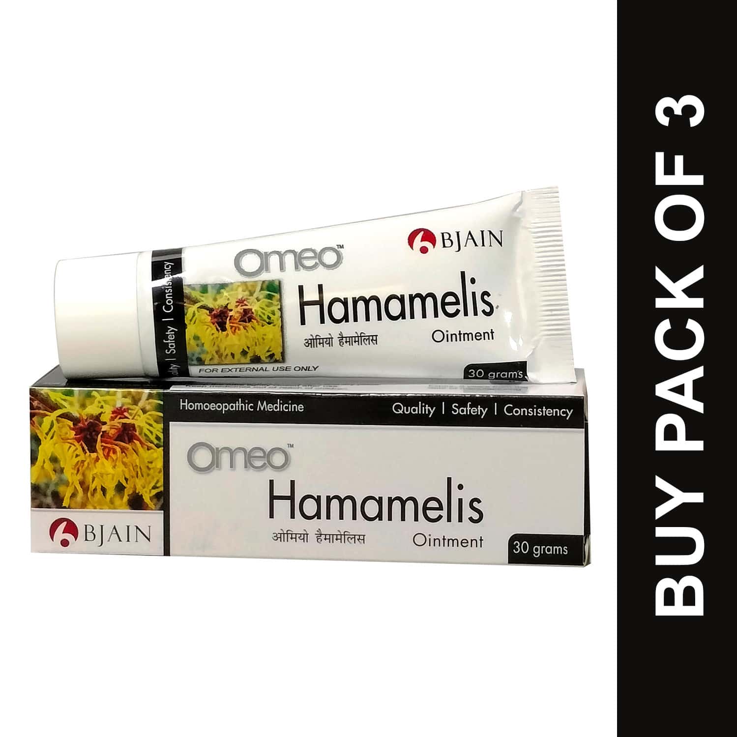 Bjain Omeo Hemamalis Ointment For Piles | Swelling & Anal Discomfort | 30gm (Pack Of 3)