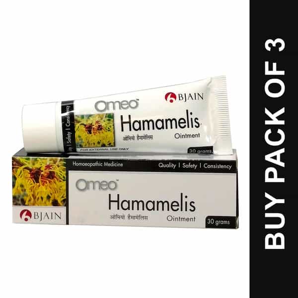 Bjain Omeo Hemamalis Ointment For Piles | Swelling & Anal Discomfort | 30Gm (Pack Of 3)