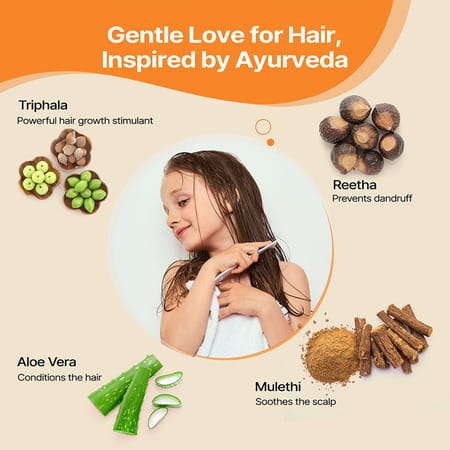 Herby Angel Triphala Hair Cleanser For Kids (2+ Years) Sls- Free Shampoo - 200ml