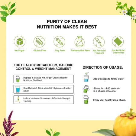 Vegan Greens Men Diet Meal In A Shake With Ayurvedic Herbs- Meal Replacement Shake (1 Kg, Chocolate)