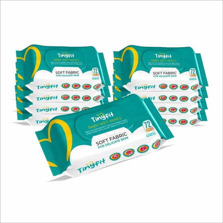 Tinyfit Soft Cleansing Baby Wipes | Enriched With Aloe Vera & Vitamin E | 99% Water Based | 72x9
