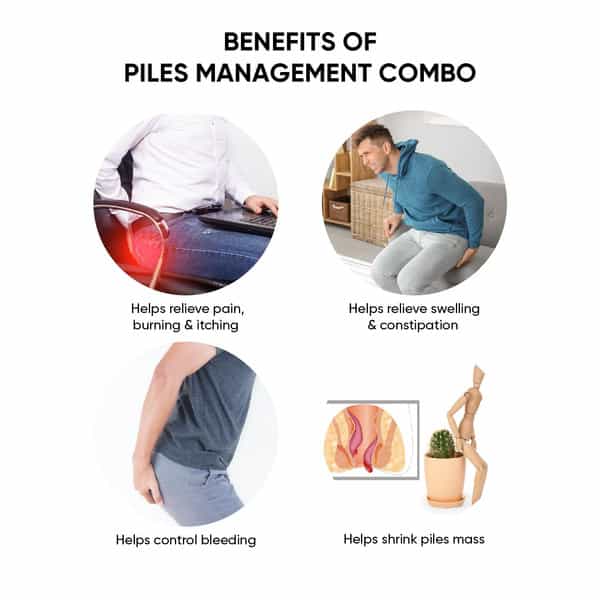 Dr. Vaidya's Piles Management Combo (2 Piles Care + 1 Pilocare Cream)