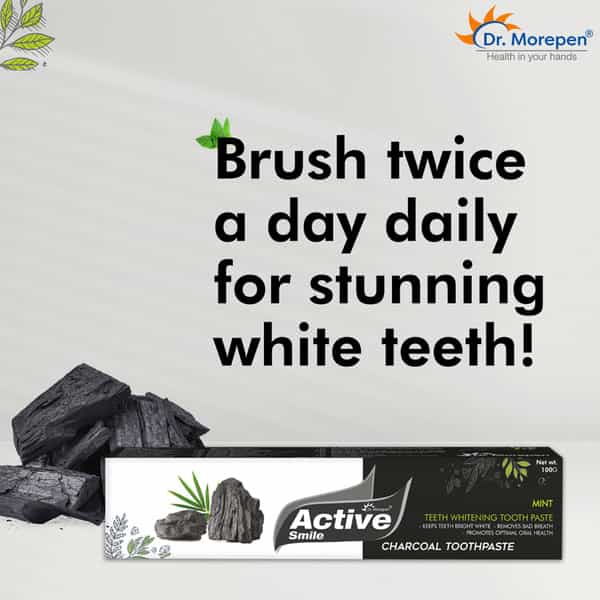 Dr. Morepen Active Smile | With Activated Charcoal | Tube | Toothpaste | 100 Gm