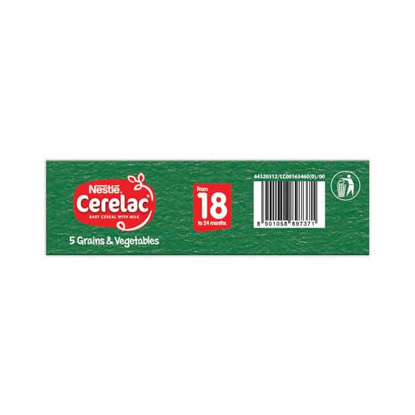 Nestle Cerelac Baby Cereal With Milk 5 Grains & Vegetables Stage 5 From 18 To 24 Months Box Of 300Gm