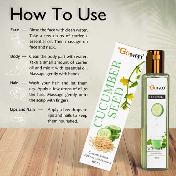 Pack Of 2 Tea Tree Essential Oil & Cucumber Seed Carrier Oil - 100% Pure Natural & Undiluted